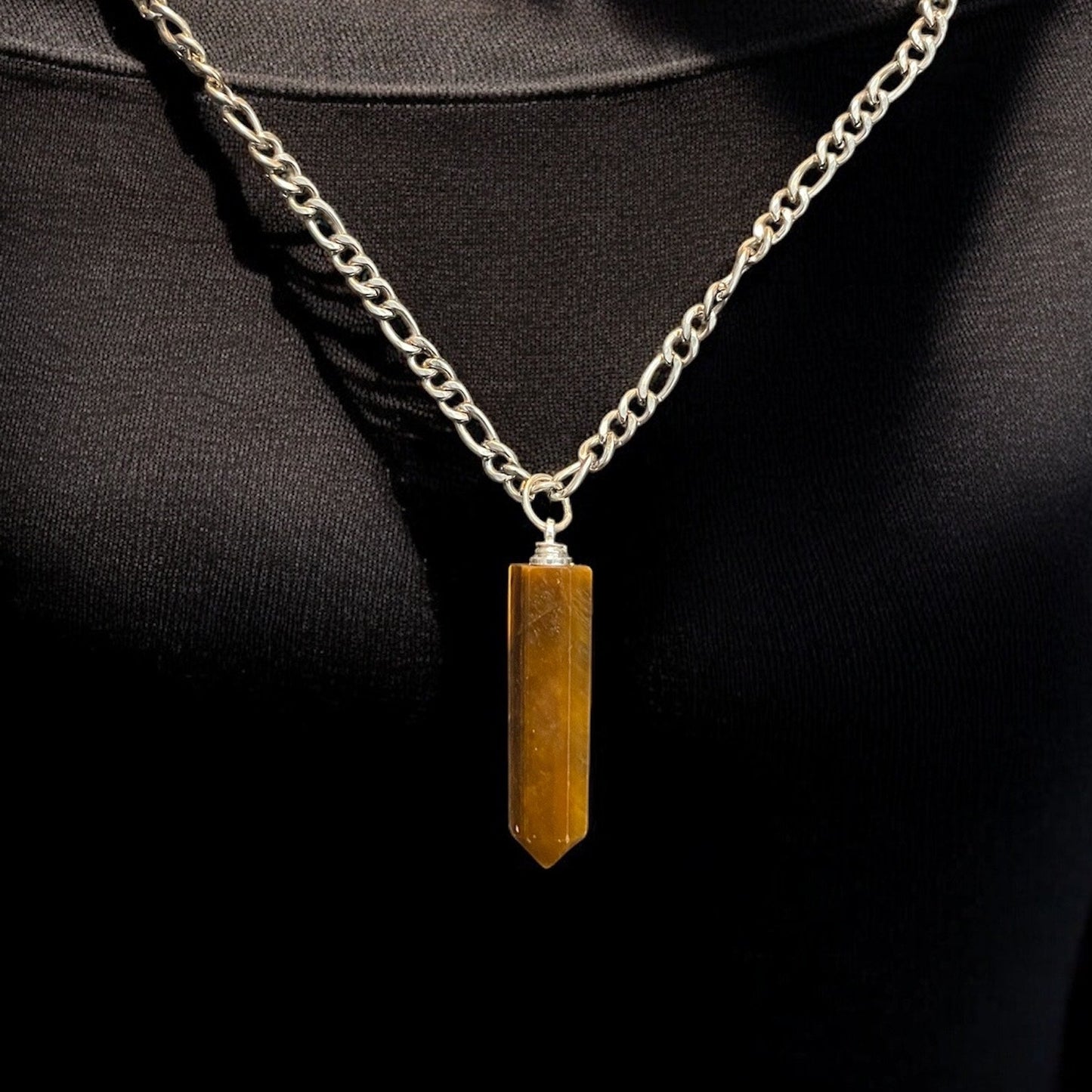 Collier - Œil de Tigre en pointe